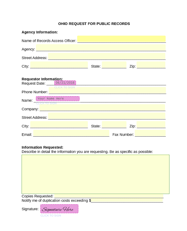 Ohio State Foia Request Form Pdf Printable Printable Forms Free Online
